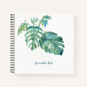 Aquarelle Monstera Green Journal personnalisé (Devant)