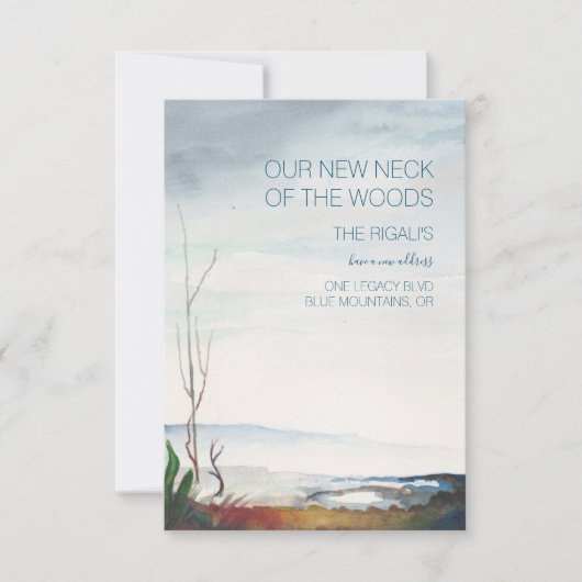 Aquarelle Montagnes d'automne Moving Faire-part (Devant)