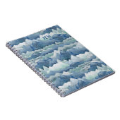 Aquarelle Montagnes Monogramme Carnet spiral (Côté Droit)