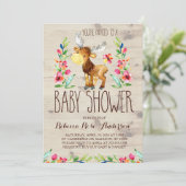 Aquarelle Moose Woodland Baby shower Invitation (Debout devant)