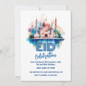 Aquarelle Mosquée Fête de l'Aïd Invitation (Devant)