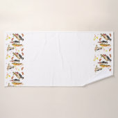 Aquarelle motif avec oiseaux pic (Serviette de bain)