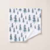 Aquarelle Motif d'arbre de pin d'hiver (Gant de toilette)