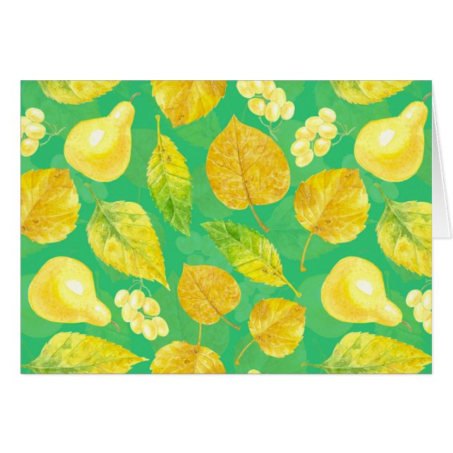 Aquarelle motif d'automne (Devant horizontal)