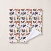 Aquarelle motif des animaux de ferme (Gant de toilette)