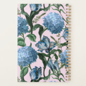 Aquarelle motif floral bleu rose Monogramme 2024 (Dos)
