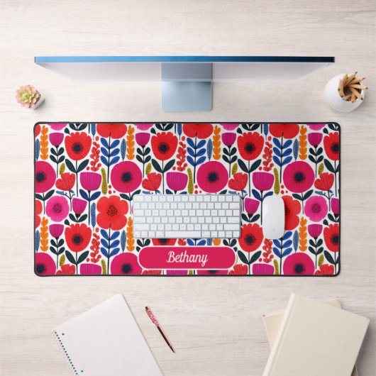 Aquarelle Motif Floral BOHO Nom esthétique (Bureau 1)