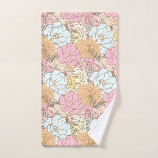 Aquarelle Motif floral coloré (Serviette à main)