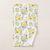 Aquarelle Motif Floral Jaune (Serviette à main)