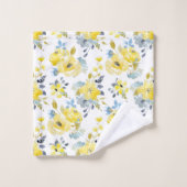 Aquarelle Motif Floral Jaune (Gant de toilette)