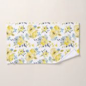 Aquarelle Motif Floral Jaune (Serviette à main)