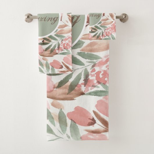 Aquarelle Motif Floral Monogramme (En situation)