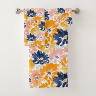 Aquarelle Motif Floral Rétro