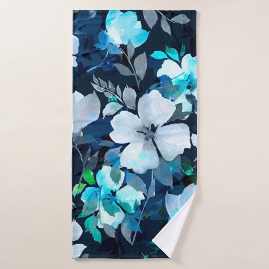 Aquarelle motif sans couture. Impression florale (Serviette de bain)
