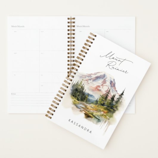 Aquarelle Mount Rainier Washington (Devant avec enveloppe)