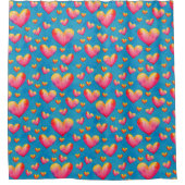 Aquarelle multicolore Coeurs Douche rideau (Devant)