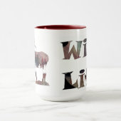 Aquarelle multicolore en boue Mug silhouette d'Elk (Centre)