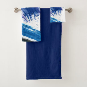 Aquarelle multimédia bleue artistique abstraite