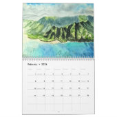 Aquarelle mur de peintures de plage Calendrier (Feb 2026)