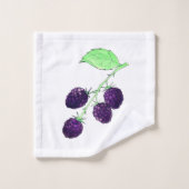 Aquarelle Mûre Violette Botanique (Gant de toilette)