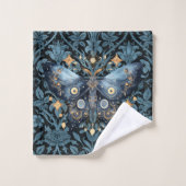 Aquarelle mystique Bleu et doré Night Moth (Gant de toilette)