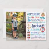 Aquarelle Nautique Anniversaire Invitation avec ph (Devant)