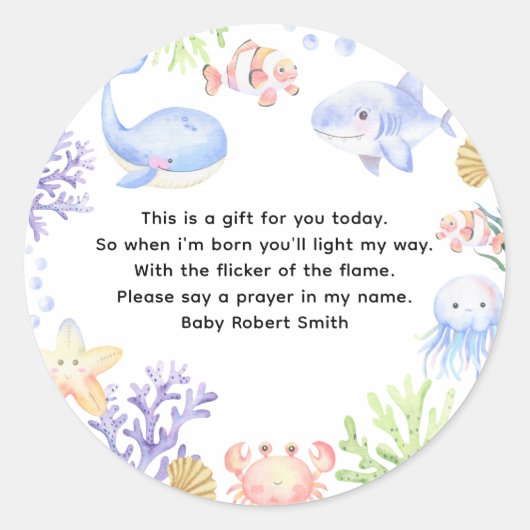 Aquarelle nautique - étiquette de la chandelle (Devant)