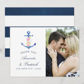 Aquarelle Nautique Thème Mariage Merci (Devant / Derrière)