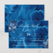 Aquarelle Navy floral Élégant Réponse aimable (Devant / Derrière)