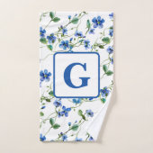 aquarelle ne m'oublie pas les fleurs Monogramme (Serviette à main)
