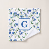 aquarelle ne m'oublie pas les fleurs Monogramme (Gant de toilette)