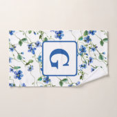 aquarelle ne m'oublie pas les fleurs Monogramme (Serviette à main)