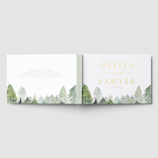 Aquarelle neige Forêt À feuillage persistant Maria (Complet)