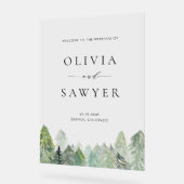 Aquarelle Neige Forêt À feuillage persistant Maria (Angle)