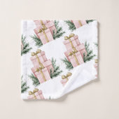 aquarelle Neige rose 1er anniversaire Noël (Gant de toilette)