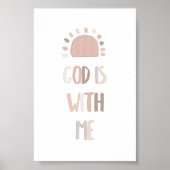 Aquarelle Neutre Dieu est avec nous poster (Devant)