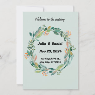 Aquarelle neutre Faire-part de mariage floral