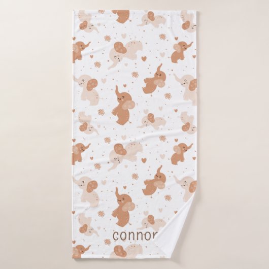 Aquarelle neutre genre mignonne Eléphant bébé (Serviette de bain)