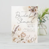 Aquarelle neutre Invitation à la douche florale (Debout devant)