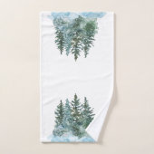 Aquarelle Noël Arbres neige Coton blanc (Serviette à main)