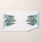 Aquarelle Noël Arbres neige Coton blanc (Serviette à main)