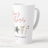 Aquarelle Noël biscuit boissons sucre de canne Mug (Angle droit)