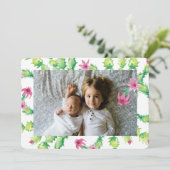 Aquarelle Noël Cactus Carte photo (Debout devant)