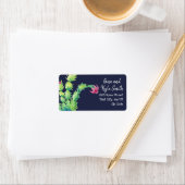 Aquarelle Noël Cactus Étiquettes de adresse de la  (En situation)