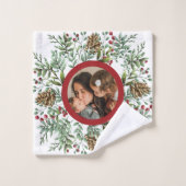 Aquarelle Noël Cherche photo de vacances (Gant de toilette)