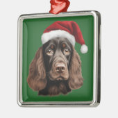 Aquarelle Noël Cocker Ornement espagnol (Gauche)