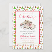 Aquarelle Noël Cookies Échange Invitation (Devant)