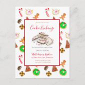Aquarelle Noël Cookies Échange Invitation (Devant)