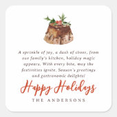 Aquarelle Noël Cuit Traite Famille Étiquette cadea (Devant)