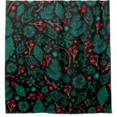 Aquarelle Noël Floral Motif Douche rideau (Devant)